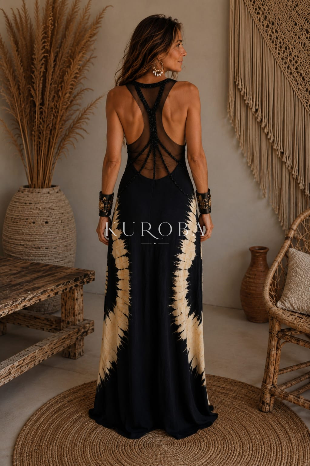 Vestido Noa Largo Boho con Espalda Joya