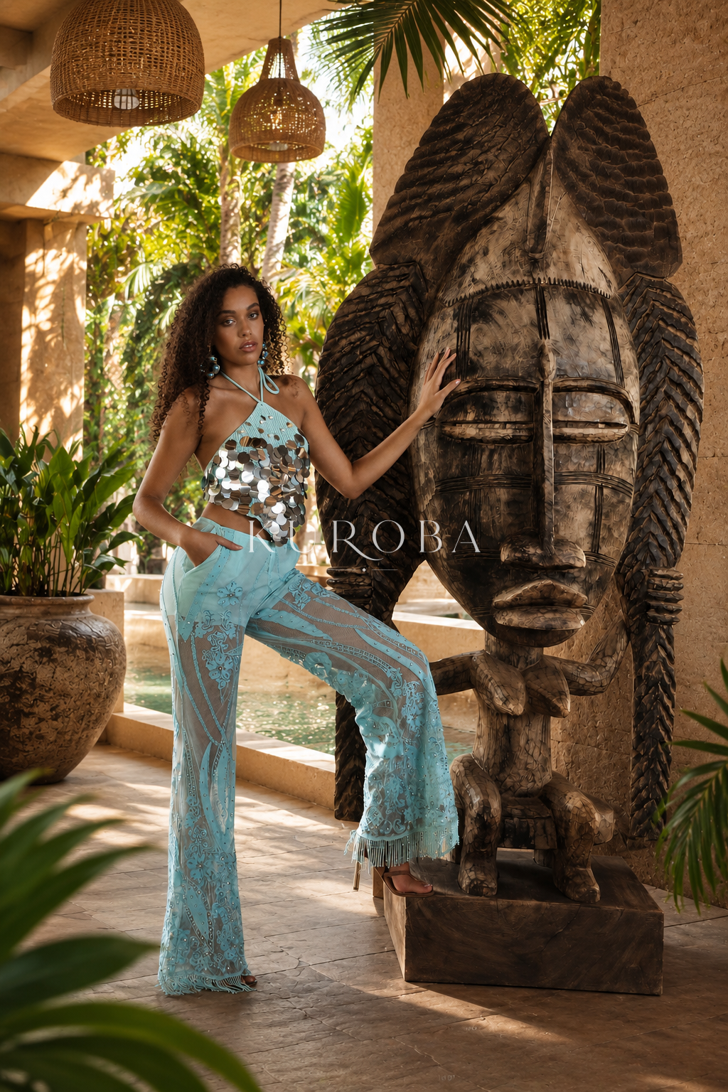 Pantalón Joya Cannes verde agua